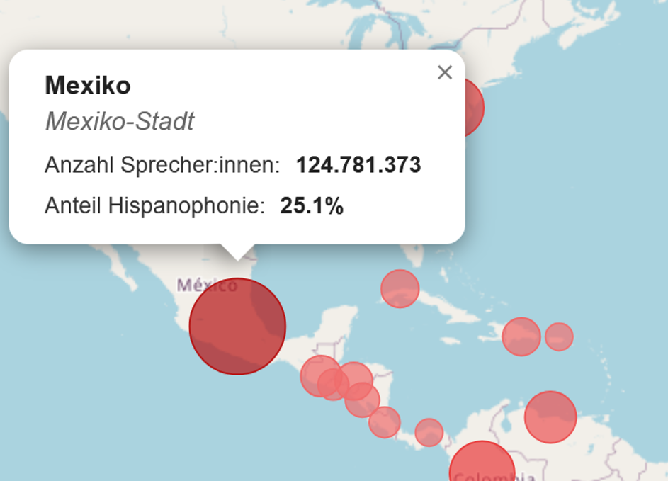 Detailkarte Hispanophonie